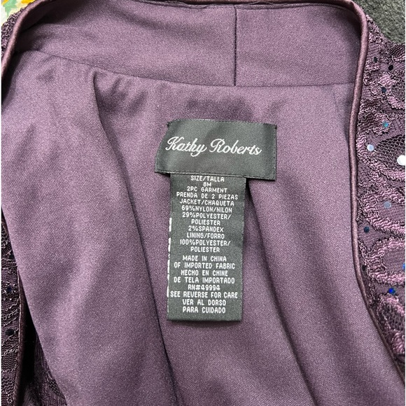 Kathy Roberts Purple Sequin Bolero Jacket Sz 8 - Picture 4 of 4